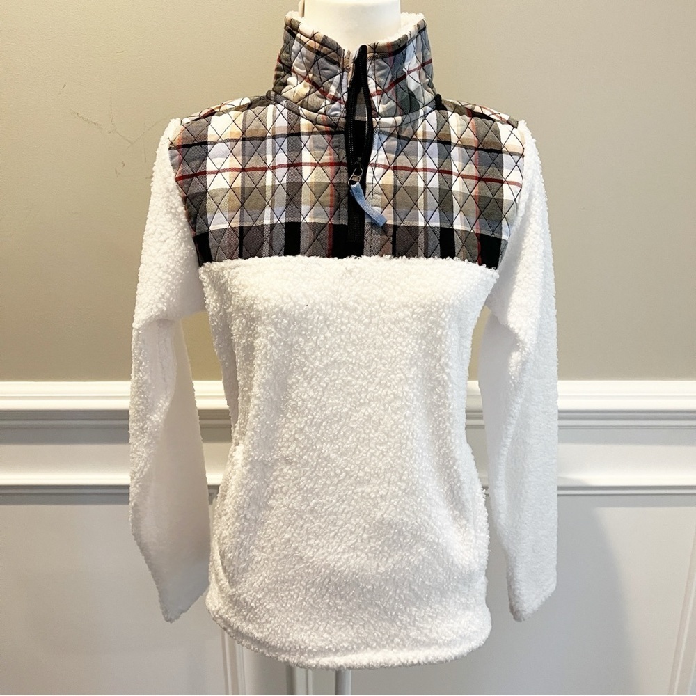 NEW Vera Bradley Teddy Fleece Plaid Jacket size XS - Picture 1 of 7